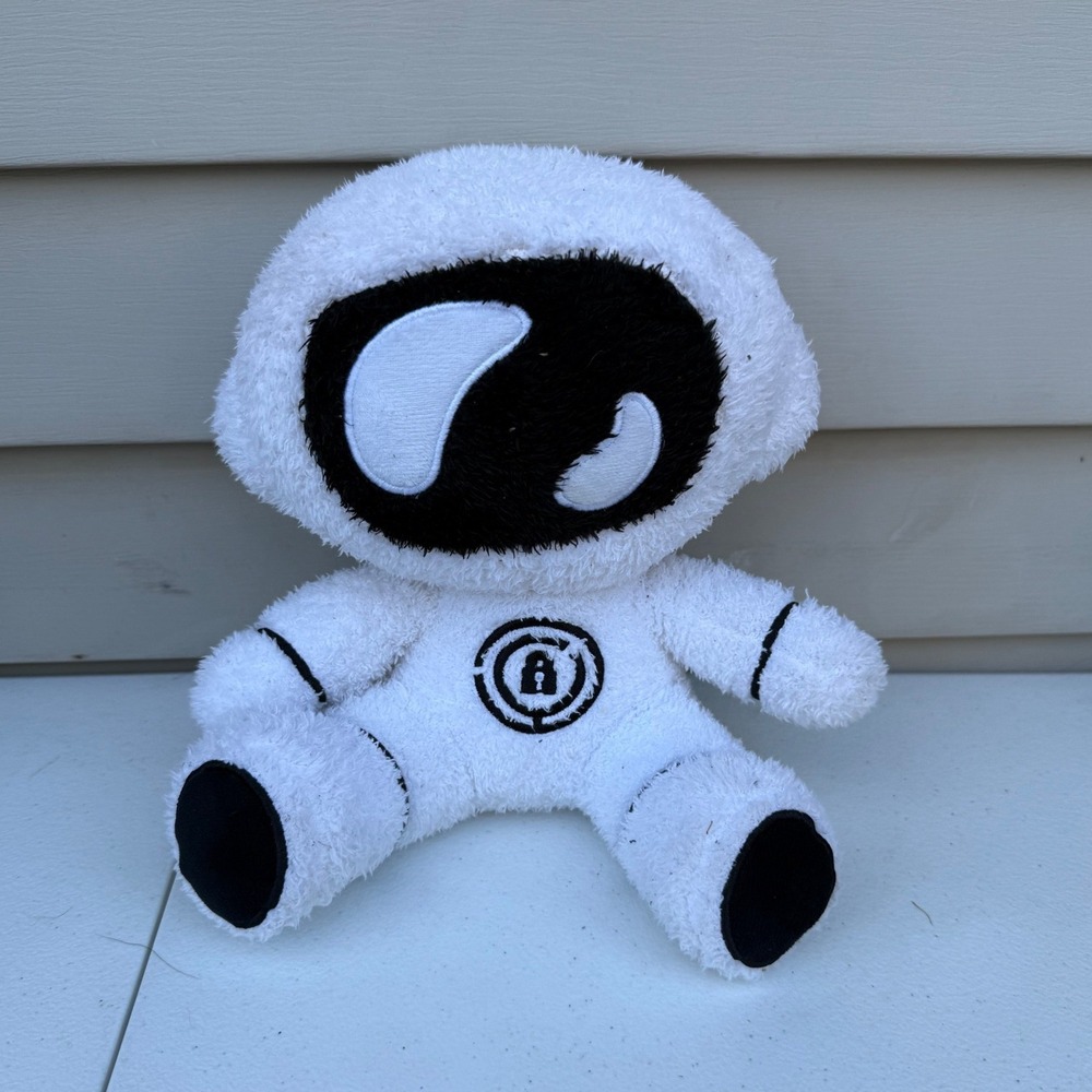 The Escape Game Astronaut Plush White Black Logo Mascot Collectible 9 Inch Toy